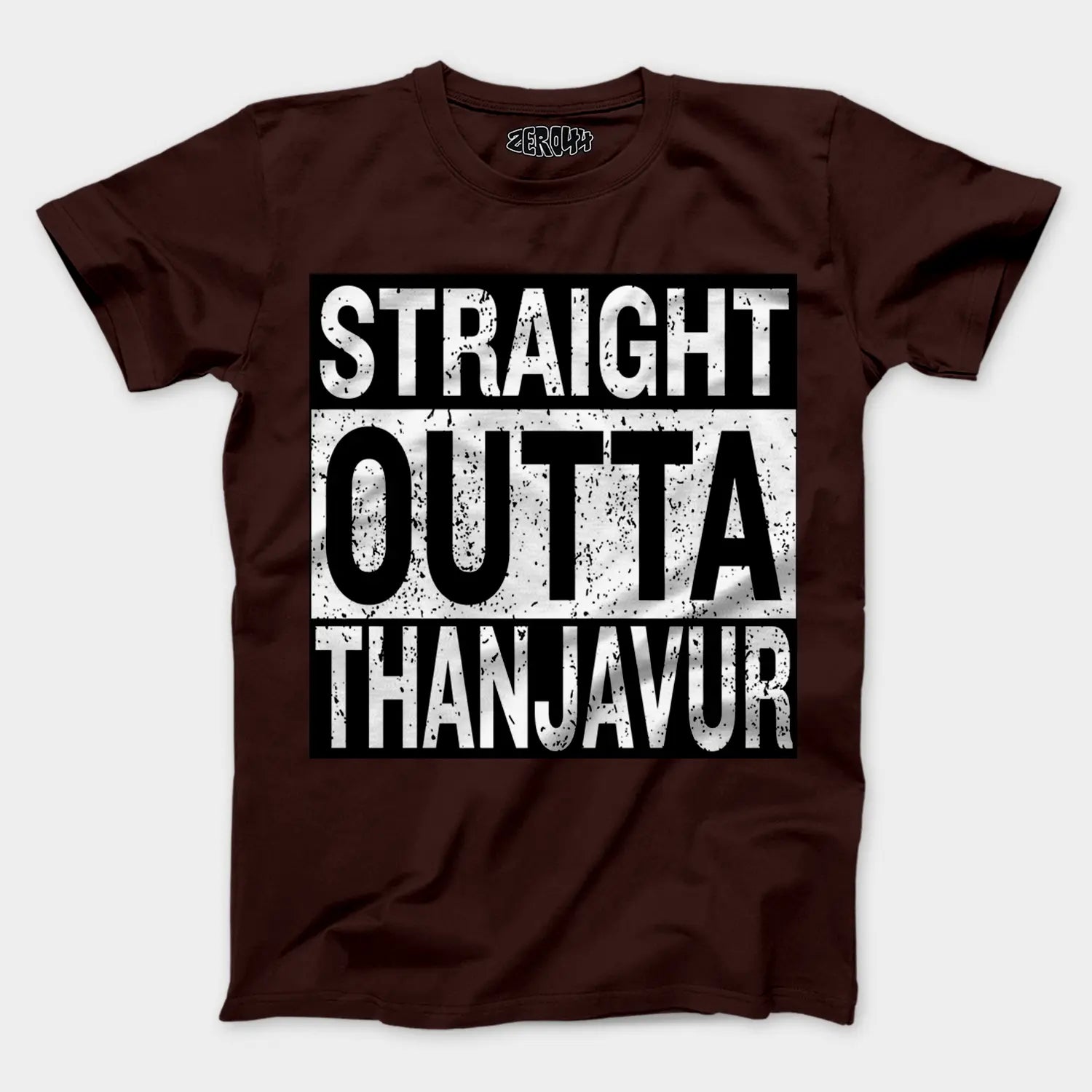 Straight Outta Thanjavur Men/Unisex T-Shirt in Coffee Brown Color