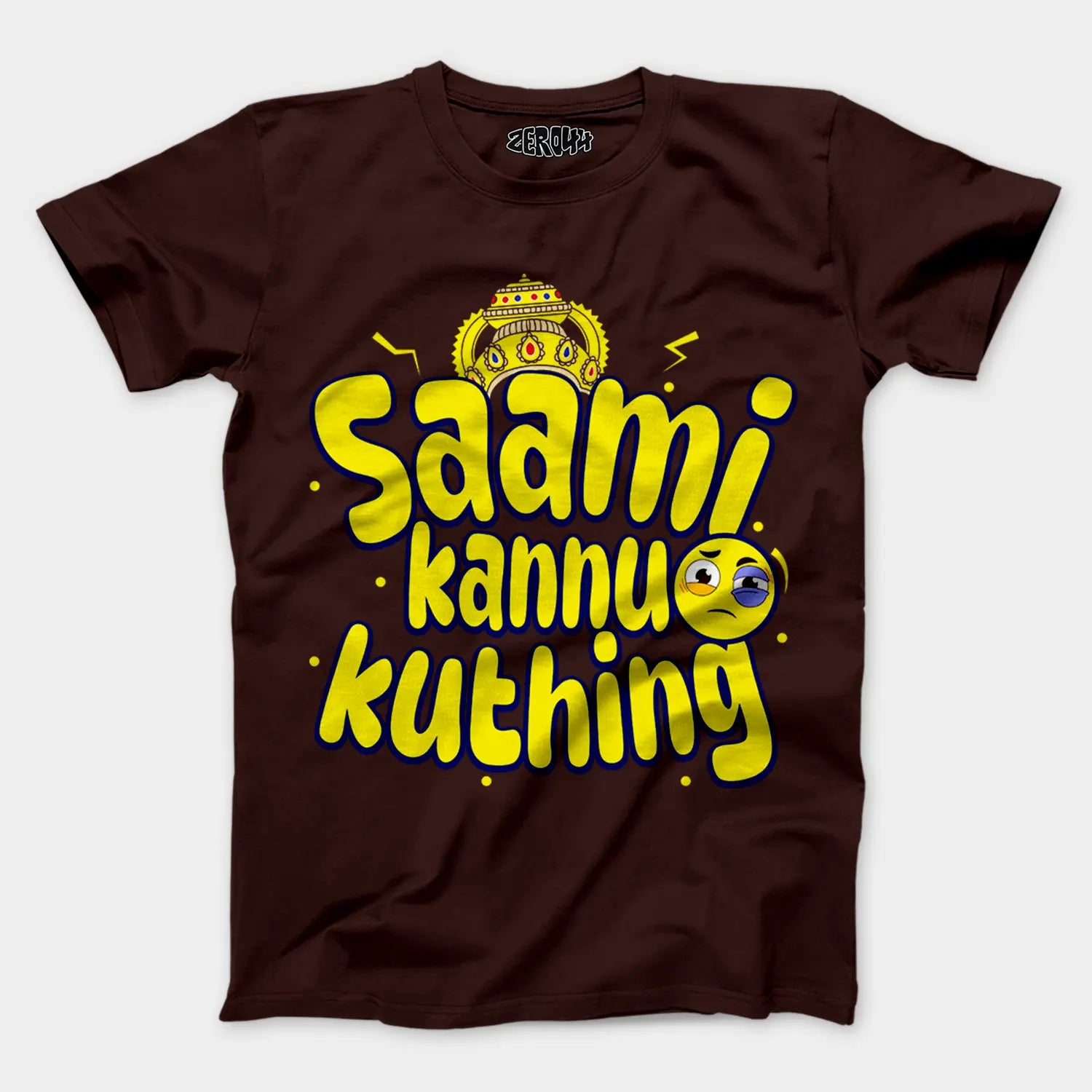 Saami Kannu Kuthing Men/Unisex T-Shirt in Coffee Brown Color