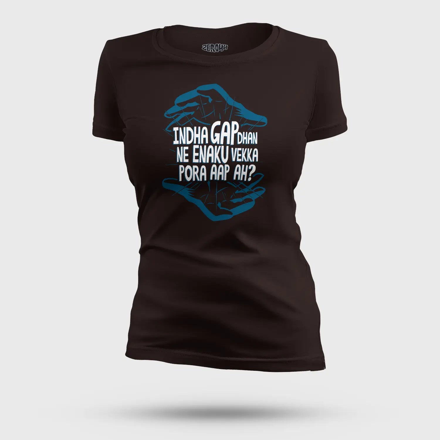Indha Gap Dhan Ne Enaku Vekka Pora Aap Ah? Women's T-Shirt in Coffee Brown Color