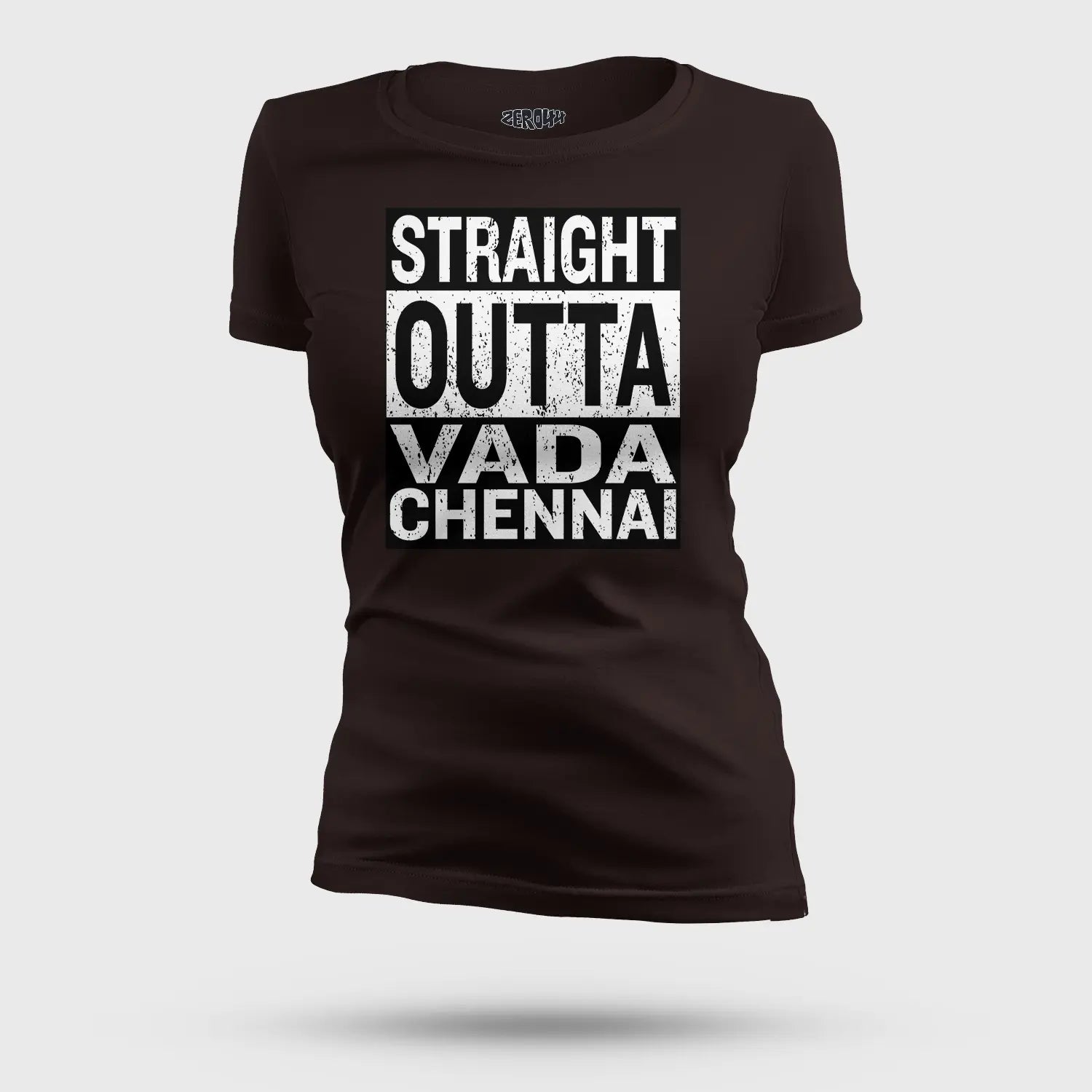 Straight Outta Vada Chennai Women's T-Shirt in Coffee Brown Color