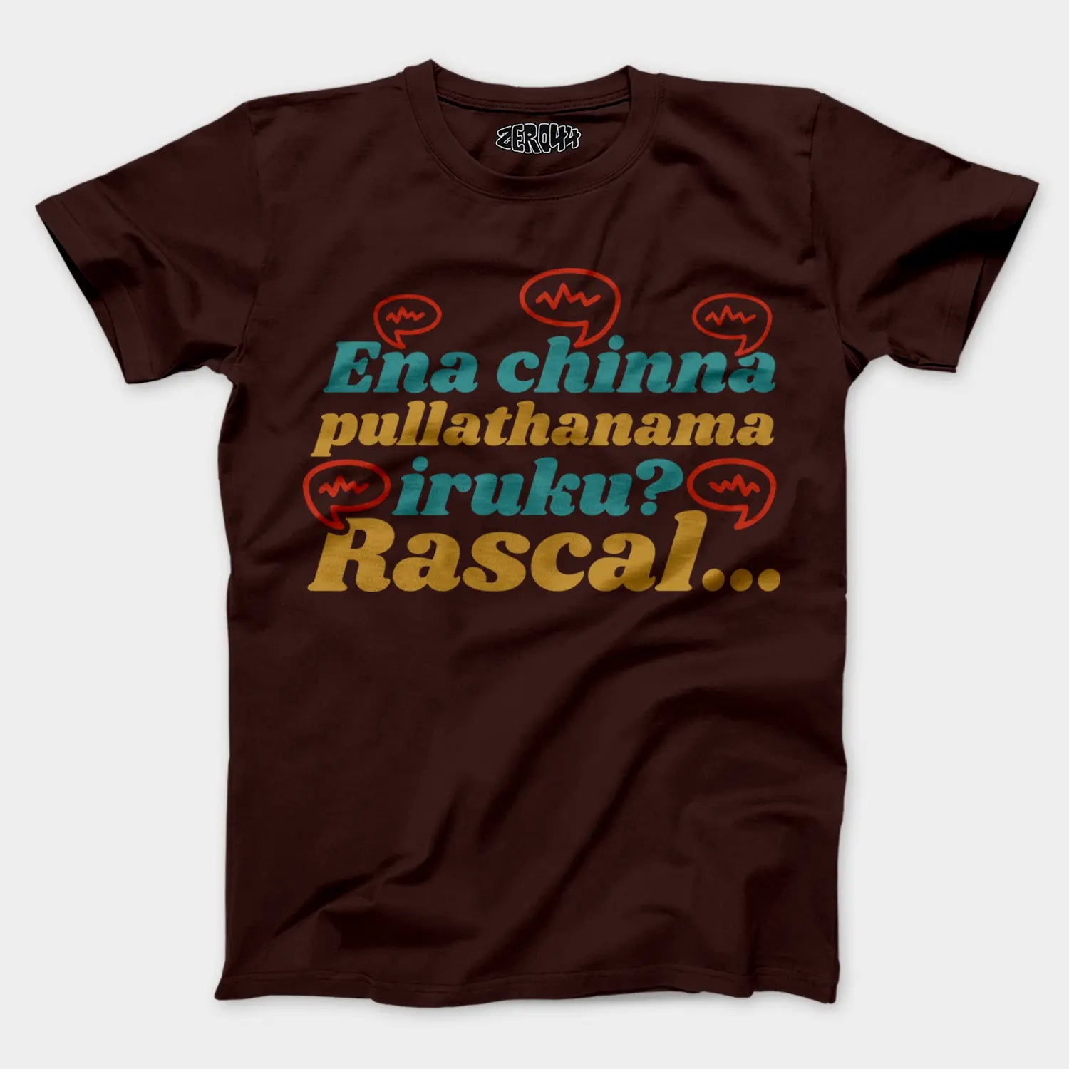Ena Chinna Pulla Thanama Iruku Rascal Men/Unisex T-Shirt in Coffee Brown Color