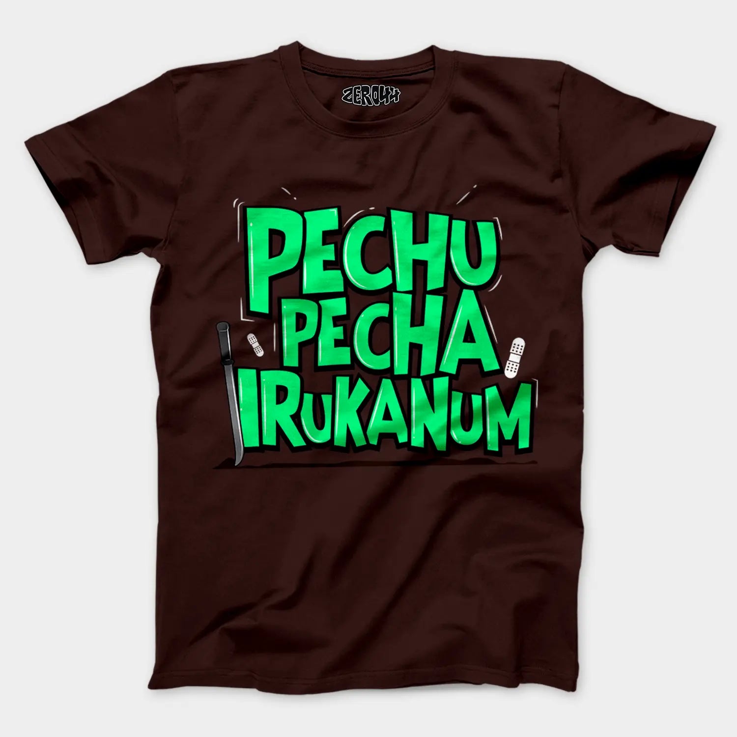Pechu Pecha Irrukanum Men/Unisex T-Shirt in Coffee Brown Color
