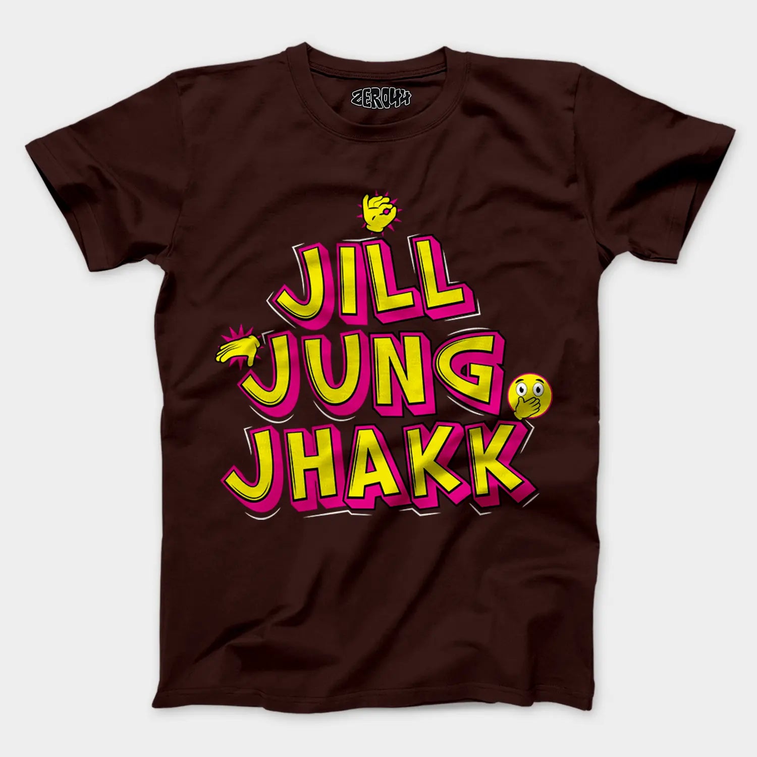 Jill Jung Jhakk Men/Unisex T-Shirt in Coffee Brown Color