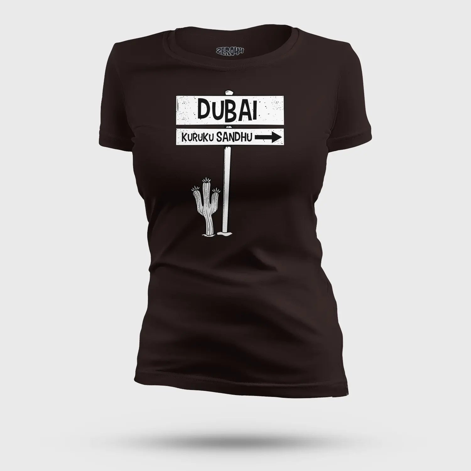 Dubai Kuruku Sandhu Women's T-Shirt in Coffee Brown Color