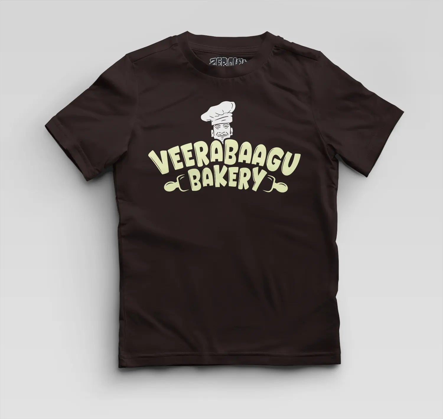 Veerabaagu Bakery Boys Round Neck T-Shirt in Coffee Brown Color