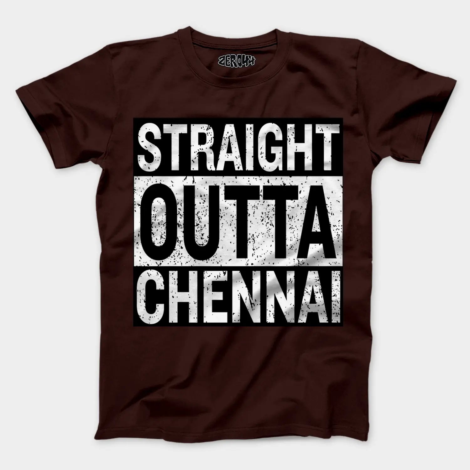 Straight Outta Chennai Men/Unisex T-Shirt in Coffee Brown Color