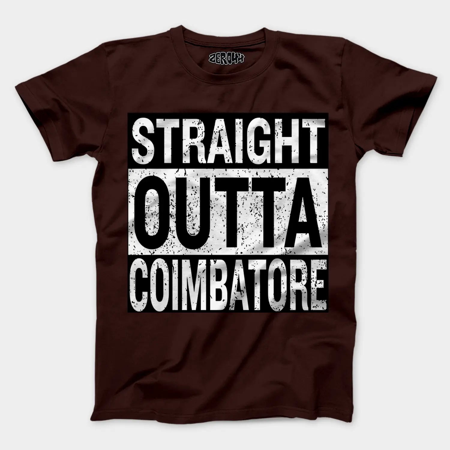 Straight Outta Coimbatore Men/Unisex T-Shirt in Coffee Brown Color