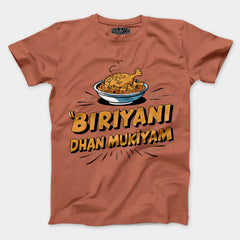 Biriyani Dhan Mukiyam Men/Unisex T-Shirt in Copper Color