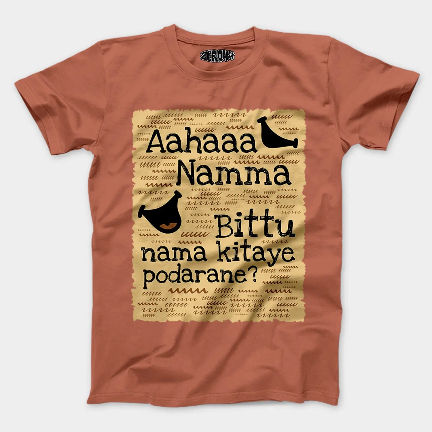 Aahaaa Namma Bittu Nama Kitaye Podarane Men/Unisex T-Shirt in Copper Color