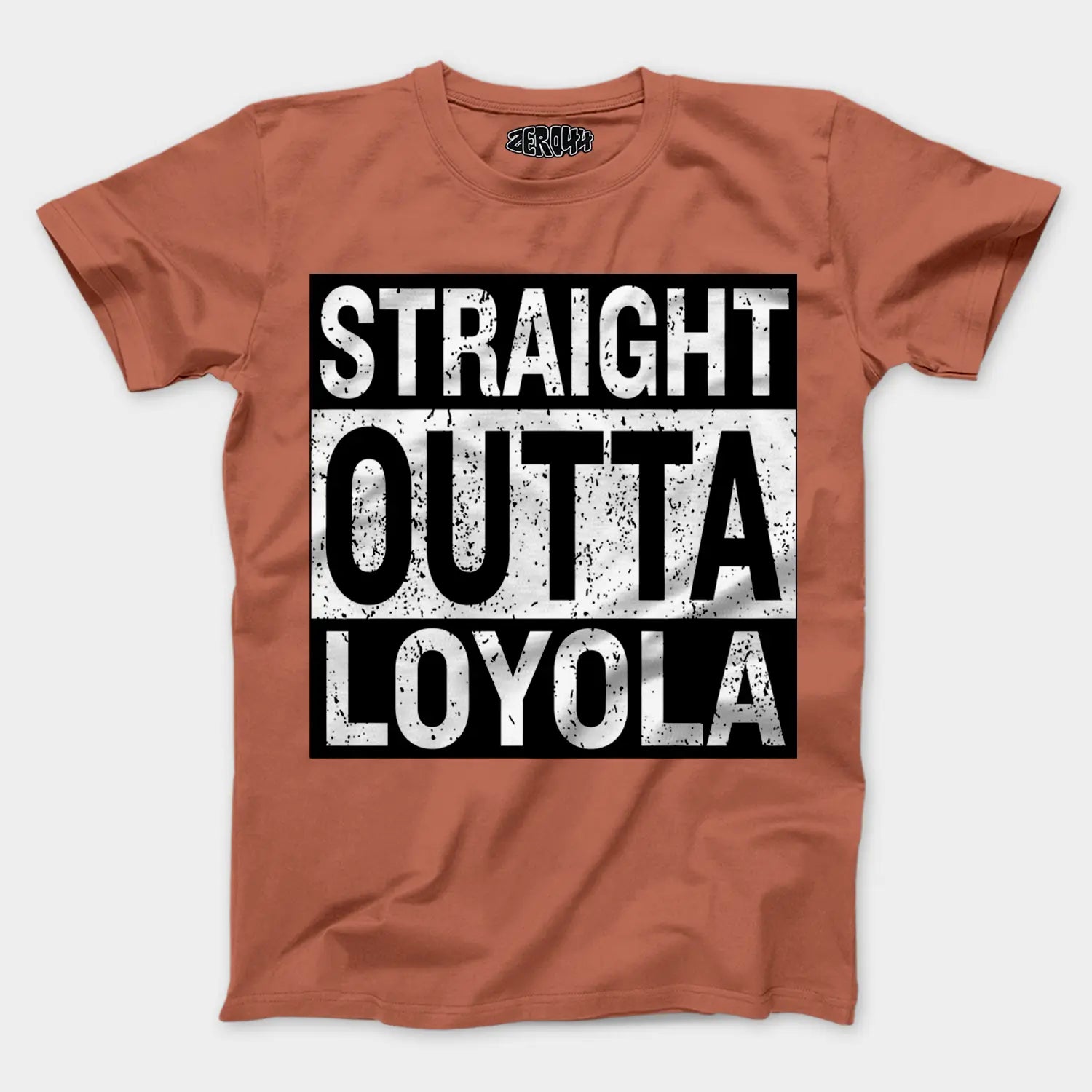 Straight Outta Loyola Men/Unisex T-Shirt in Copper Color