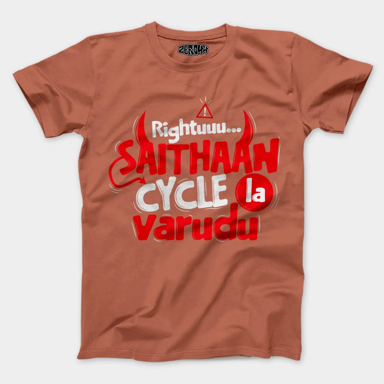 Rightuuu.. Saithaan Cycle La Varudhu Men/Unisex T-Shirt in Copper Color