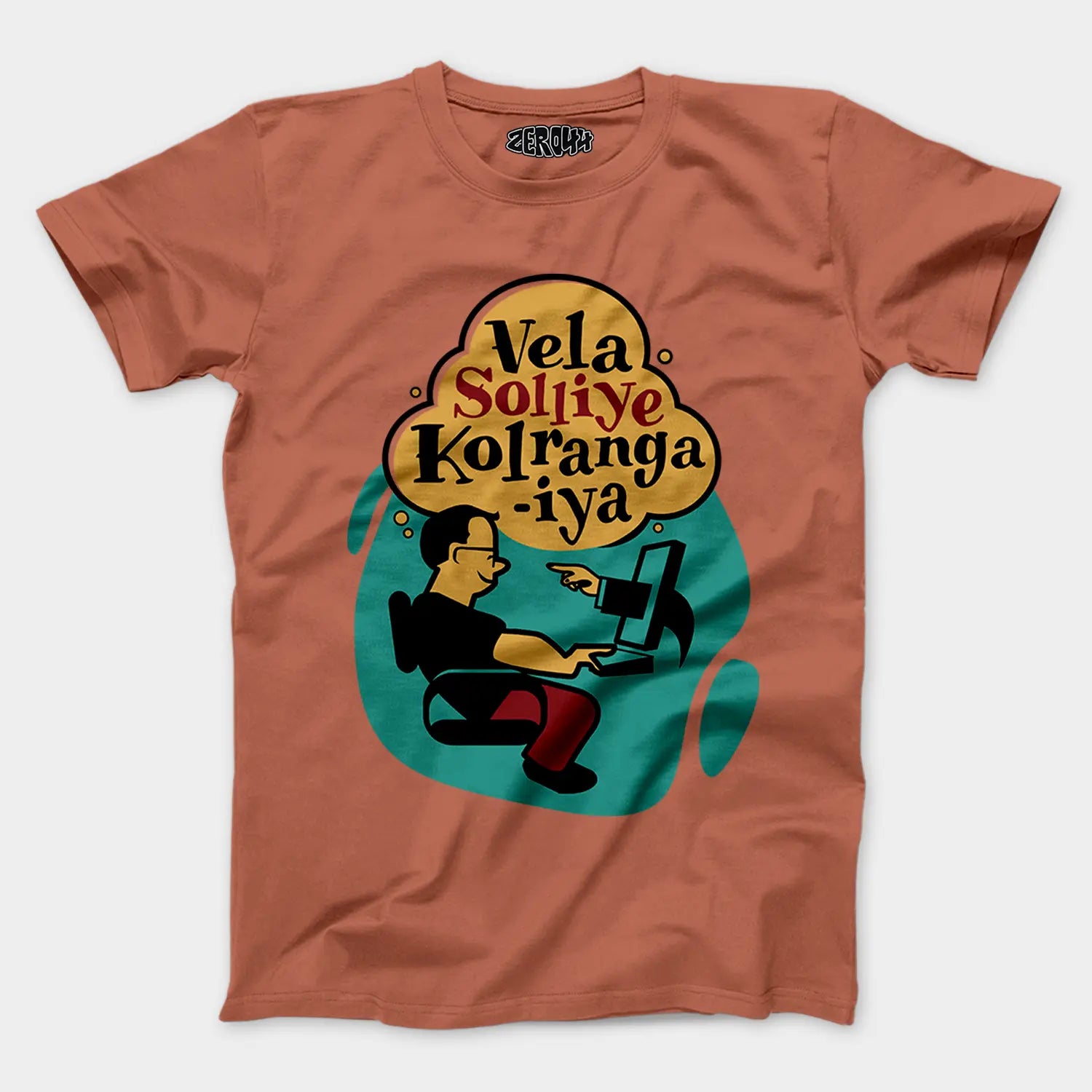 Vela Soliye Kolrangaiya Men/Unisex T-Shirt in Copper Color