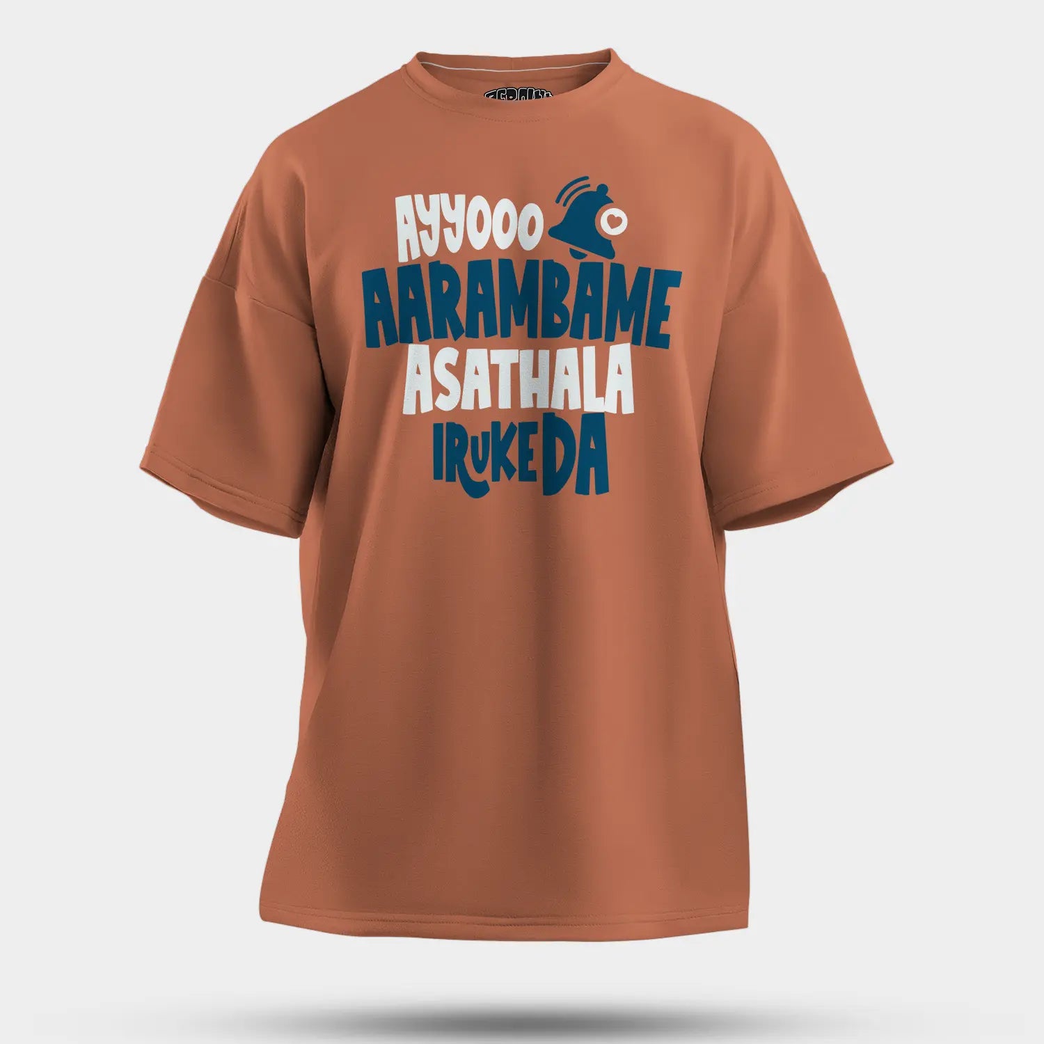 Ayyooo Aarambame Asathala Iruke Da Men/Unisex Oversized T-Shirt in Coral Color