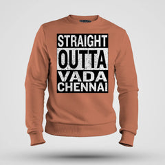 Straight Outta Vada Chennai Men/Unisex Sweatshirt in Coral Color
