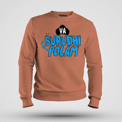 Va Surudhi Polam Men/Unisex Sweatshirt in Coral Color