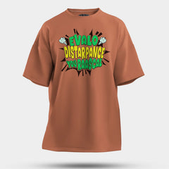 Evalo Distarpance You Raascal Men/Unisex Oversized T-Shirt in Coral Color