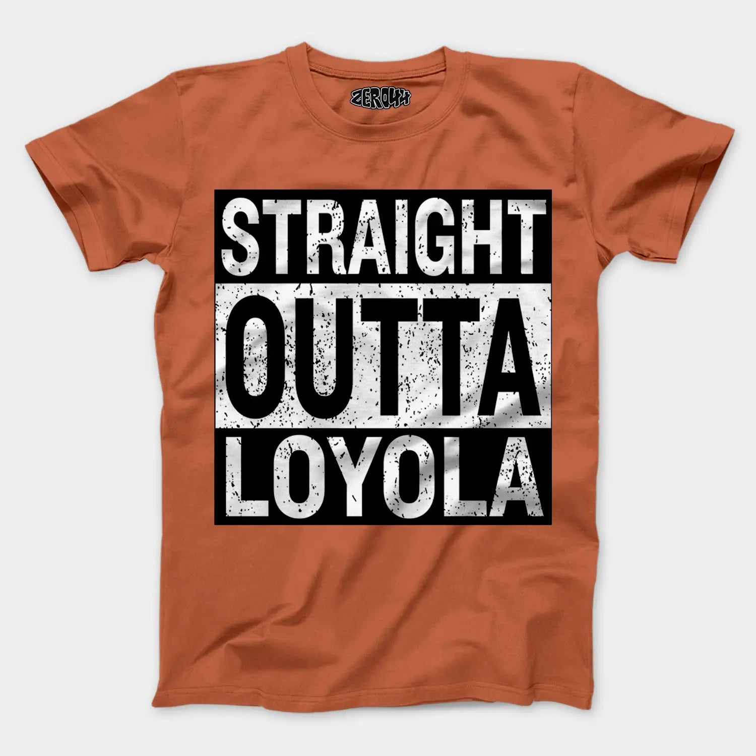 Straight Outta Loyola Men/Unisex T-Shirt in Coral Color