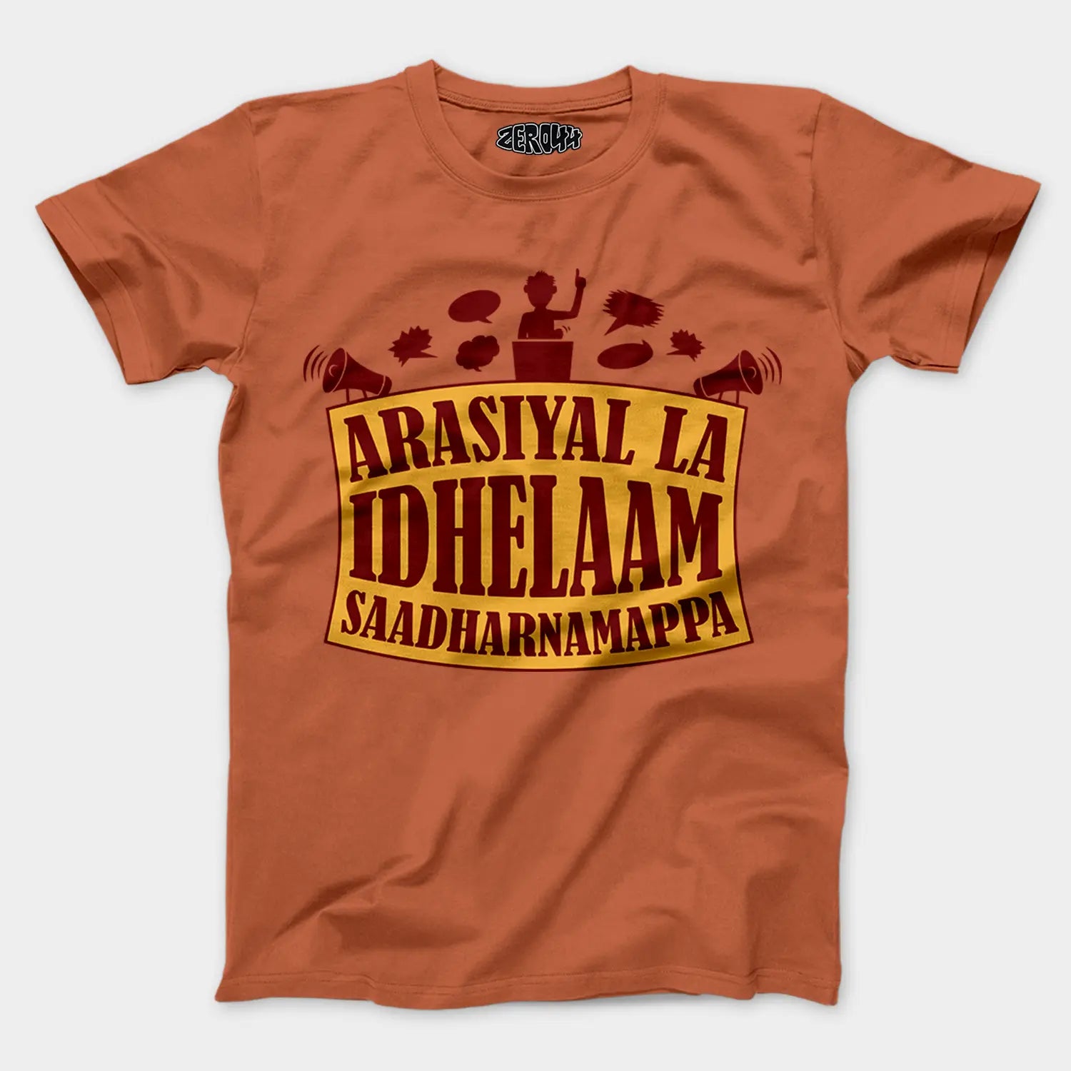 Arasiyal La Idhellam Saadharnamappa Men/Unisex T-Shirt in Coral Color