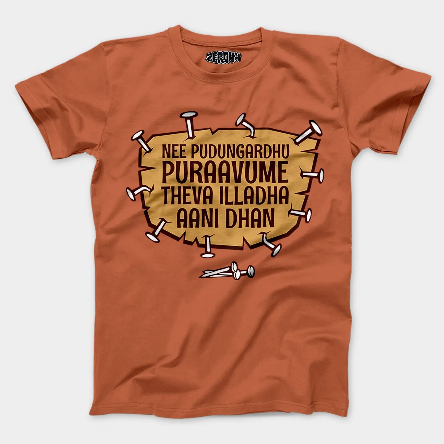Nee Pudungurathu Puraavume Theva Illadha Aani Dhan Men/Unisex T-Shirt in Coral Color