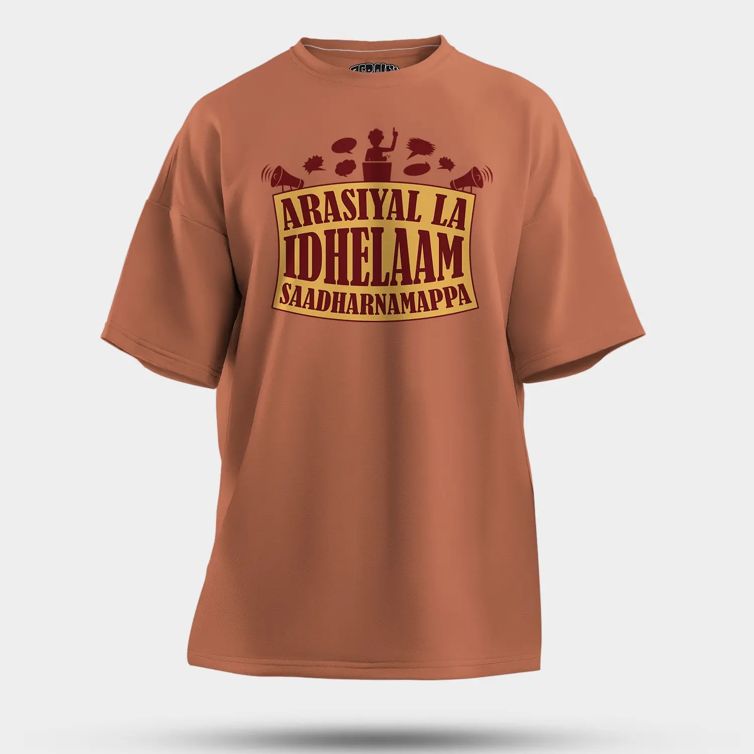 Arasiyal La Idhellam Saadharnamappa Men/Unisex Oversized T-Shirt in Coral Color