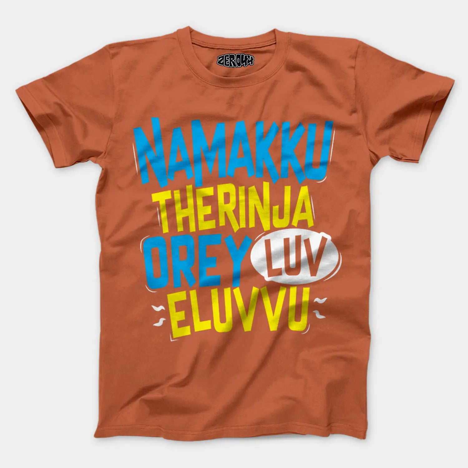 Namakku Therinja Orey Luv, Eluvvu Men/Unisex T-Shirt in Coral Color