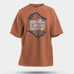 Indha Gap Dhan Ne Enaku Vekka Pora Aap Ah? Men/Unisex Oversized T-Shirt in Coral Color