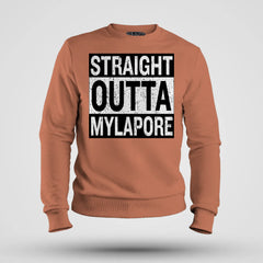 Straight Outta Mylapore Men/Unisex Sweatshirt in Coral Color