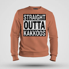 Straight Outta Kakkoos Men/Unisex Sweatshirt in Coral Color