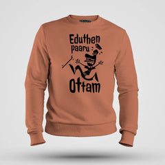 Eduthen Paaru Ottam Men/Unisex Sweatshirt in Coral Color