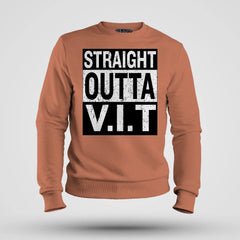 Straight Outta Vit Men/Unisex Sweatshirt in Coral Color