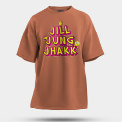 Jill Jung Jhakk Men/Unisex Oversized T-Shirt in Coral Color