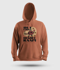 But First Degree Kaapi Men/Unisex Hoodie in Coral Color