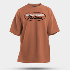 Dangerous Phellow Men/Unisex Oversized T-Shirt in Coral Color