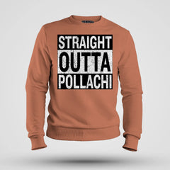 Straight Outta Pollachi Men/Unisex Sweatshirt in Coral Color