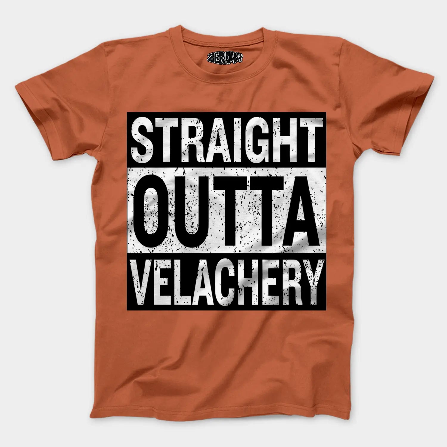 Straight Outta Velachery Men/Unisex T-Shirt in Coral Color