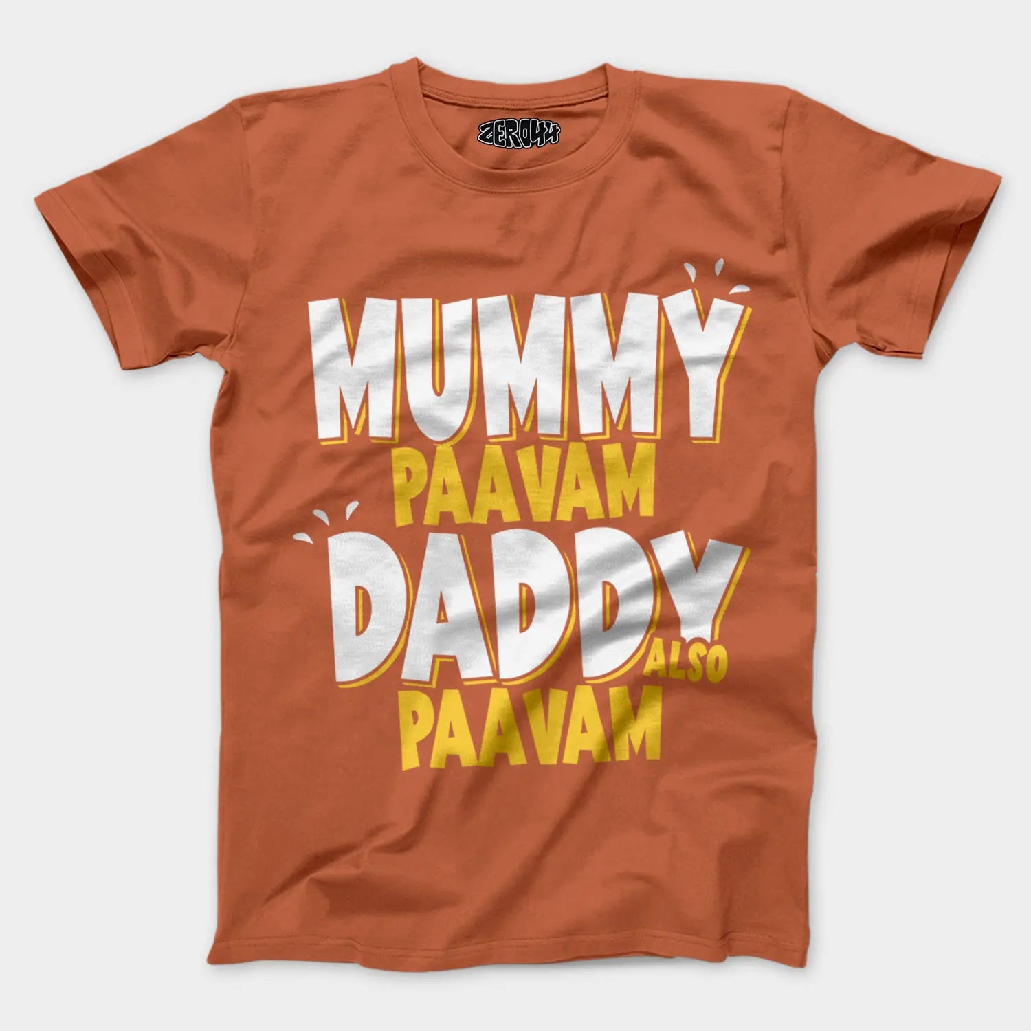 Mummy Paavam, Daddy Also Paavam Men/Unisex T-Shirt in Coral Color