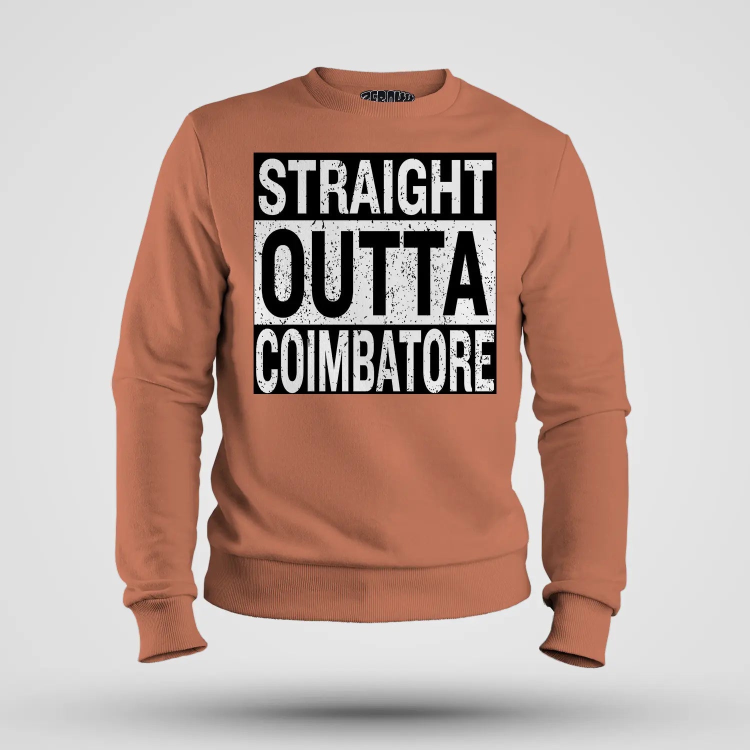 Straight Outta Coimbatore Men/Unisex Sweatshirt in Coral Color