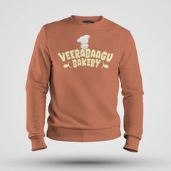 Veerabaagu Bakery Men/Unisex Sweatshirt in Coral Color