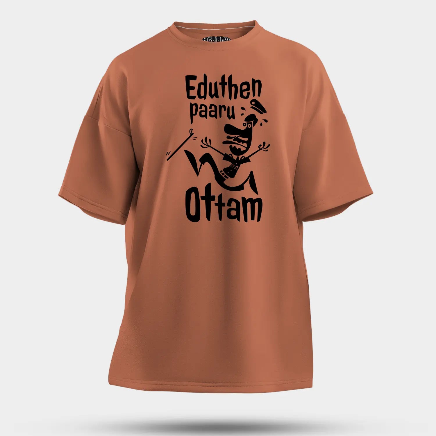 Eduthen Paaru Ottam Men/Unisex Oversized T-Shirt in Coral Color