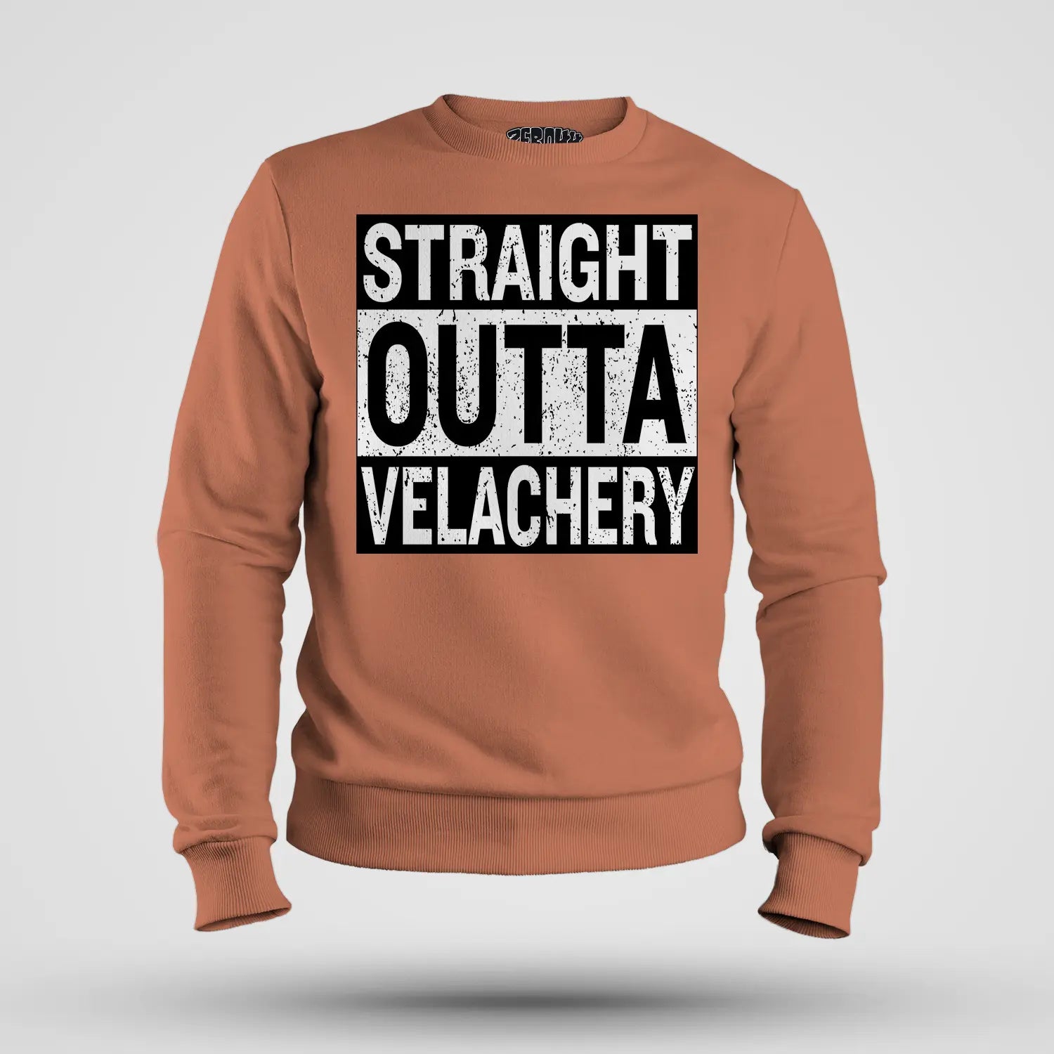 Straight Outta Velachery Men/Unisex Sweatshirt in Coral Color