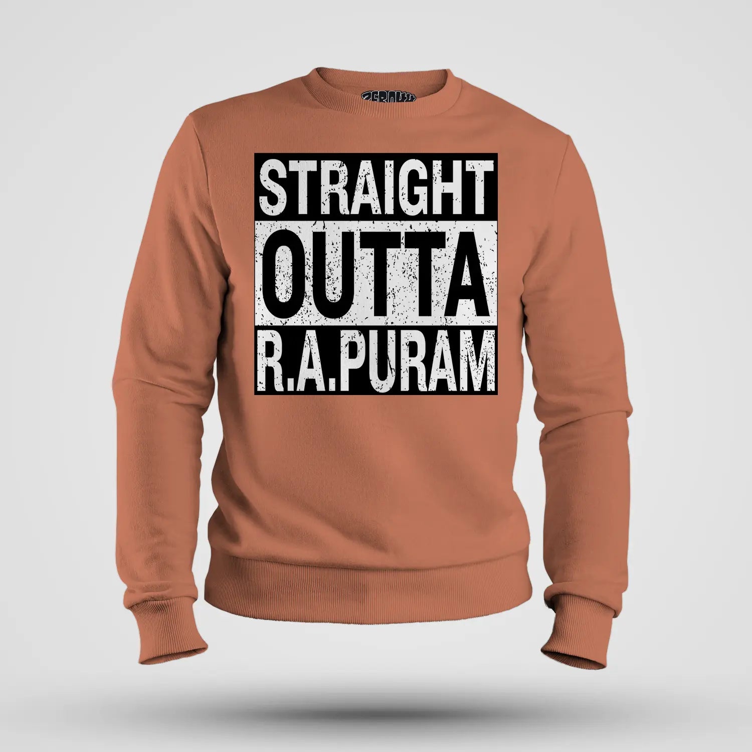 Straight Outta R.a Puram Men/Unisex Sweatshirt in Coral Color