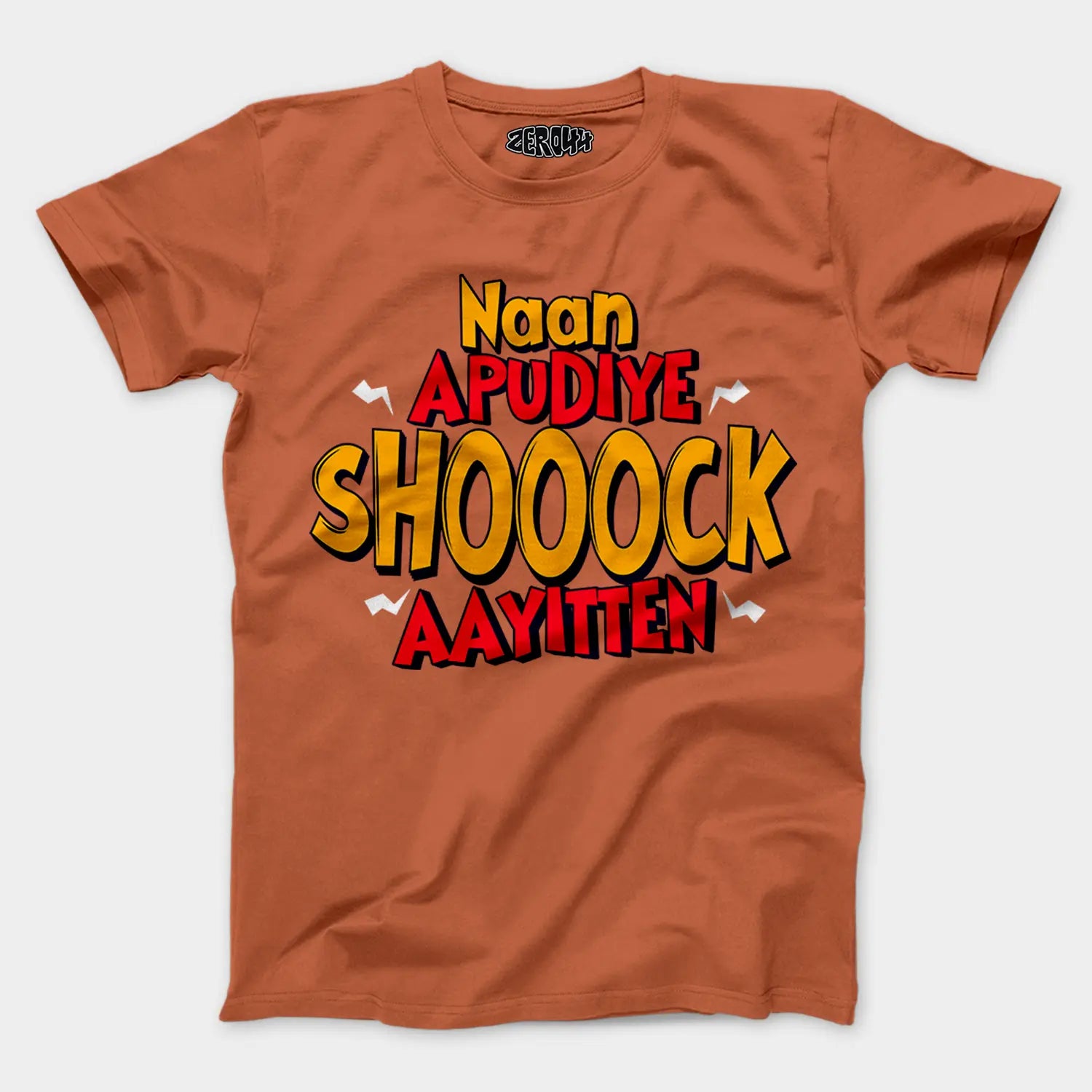Naan Apudiye Shoooock Aayitten Men/Unisex T-Shirt in Coral Color