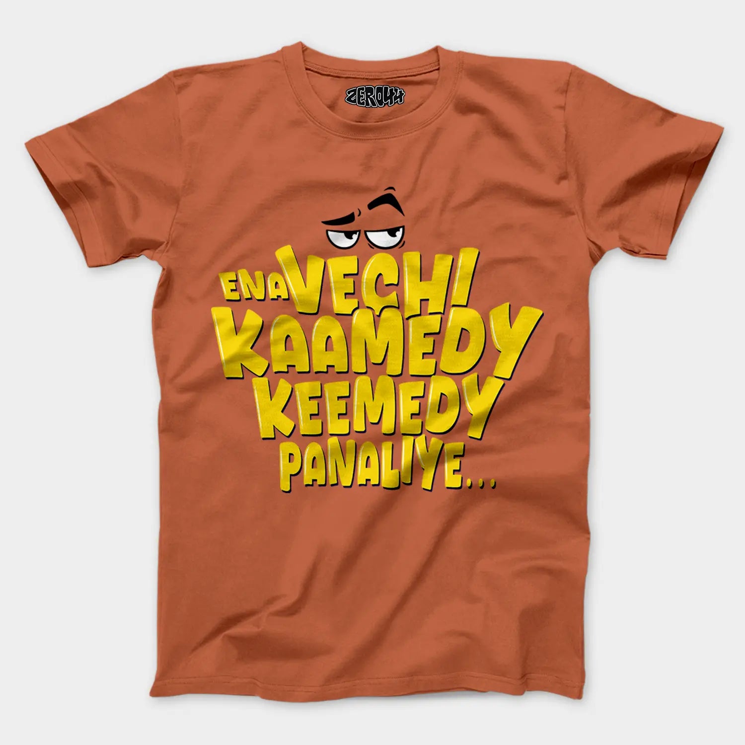 Ena Vechi Kaamedy Keemady Panaliye Men/Unisex T-Shirt in Coral Color