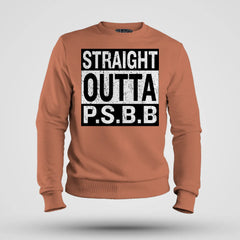Straight Outta Psbb Men/Unisex Sweatshirt in Coral Color