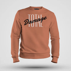 Total Damage Men/Unisex Sweatshirt in Coral Color