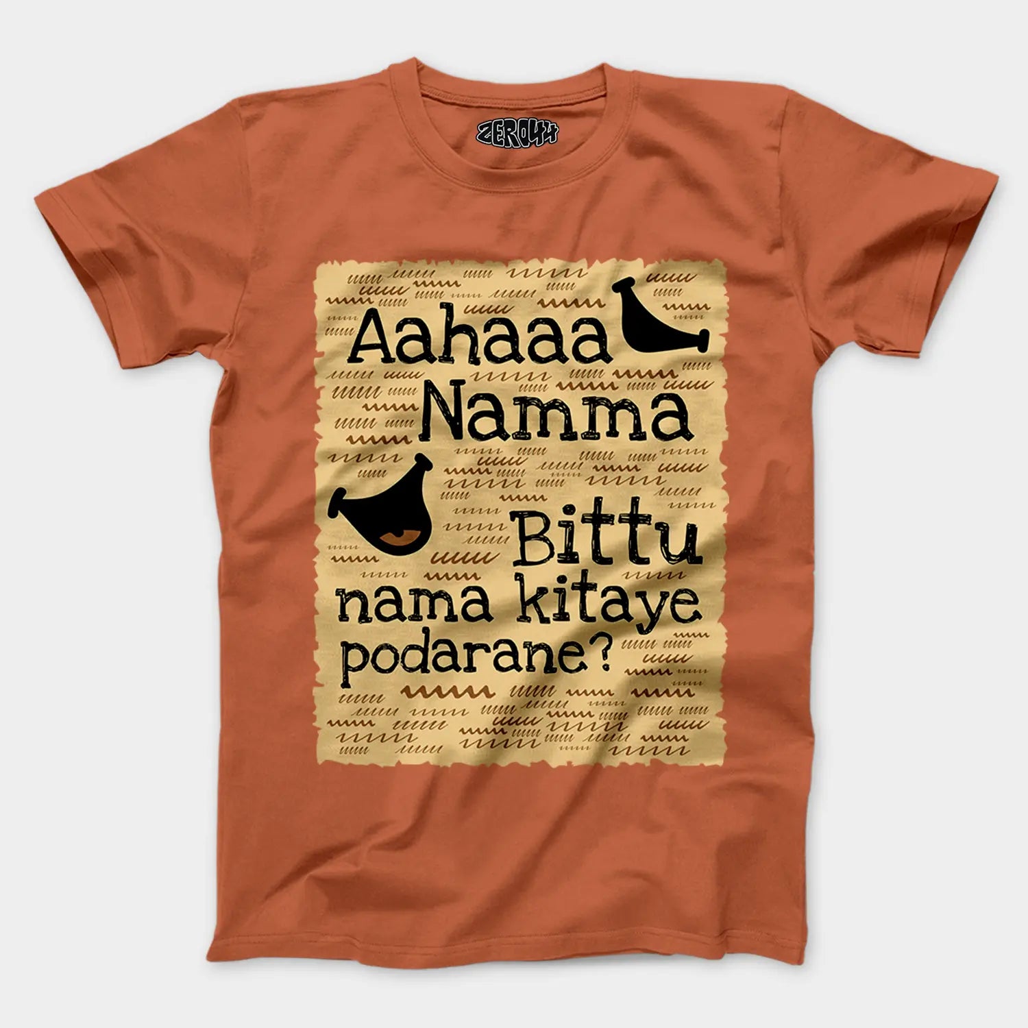 Aahaaa Namma Bittu Nama Kitaye Podarane Men/Unisex T-Shirt in Coral Color