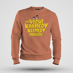 Ena Vechi Kaamedy Keemady Panaliye Men/Unisex Sweatshirt in Coral Color