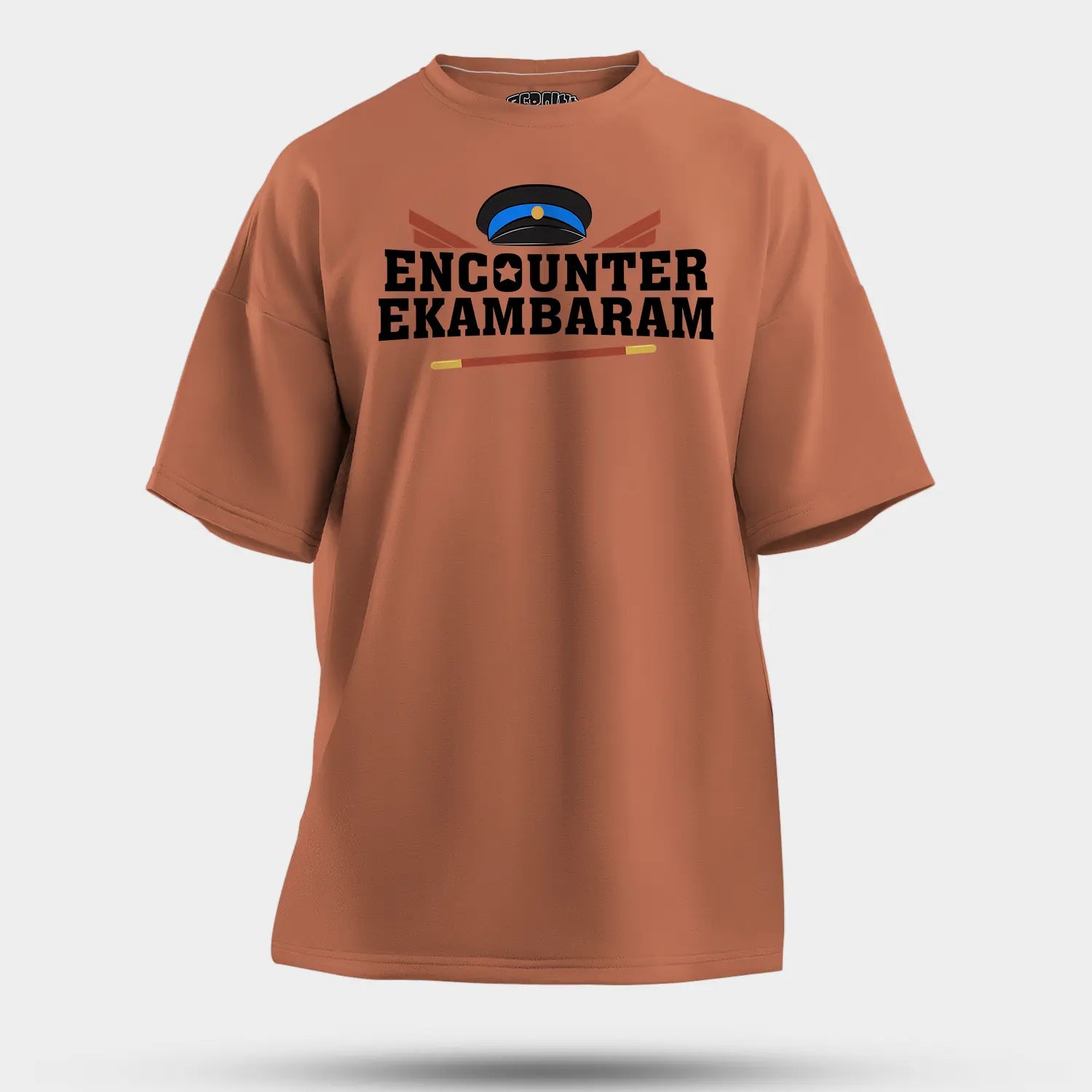 Encounter Ekambaram Men/Unisex Oversized T-Shirt in Coral Color