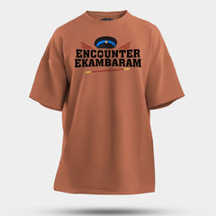 Encounter Ekambaram Men/Unisex Oversized T-Shirt in Coral Color