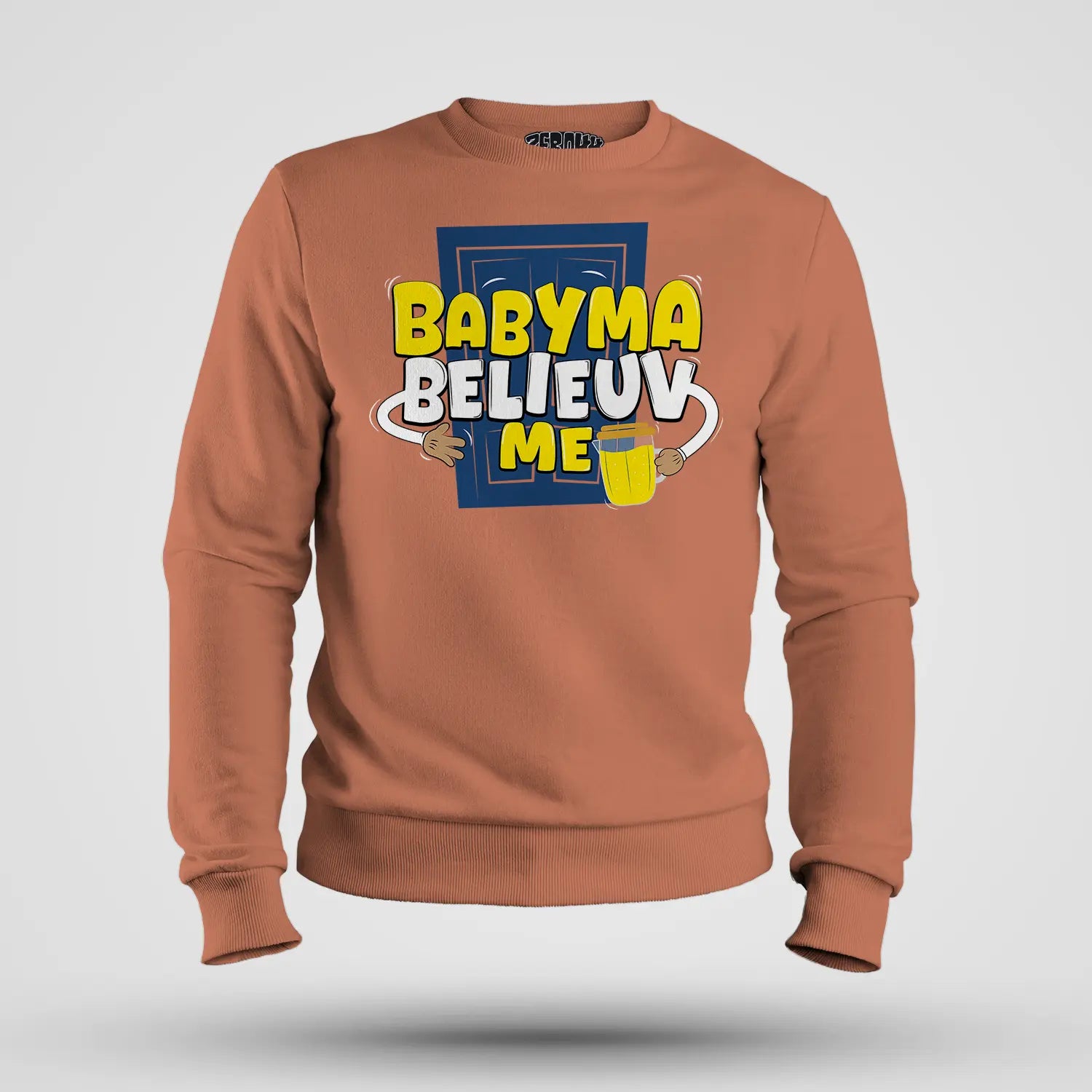 Babyma Belieuv Me Men/Unisex Sweatshirt in Coral Color
